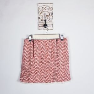 Line & Dot Mini Zip front wool skirt Med NEW Preppy Twee